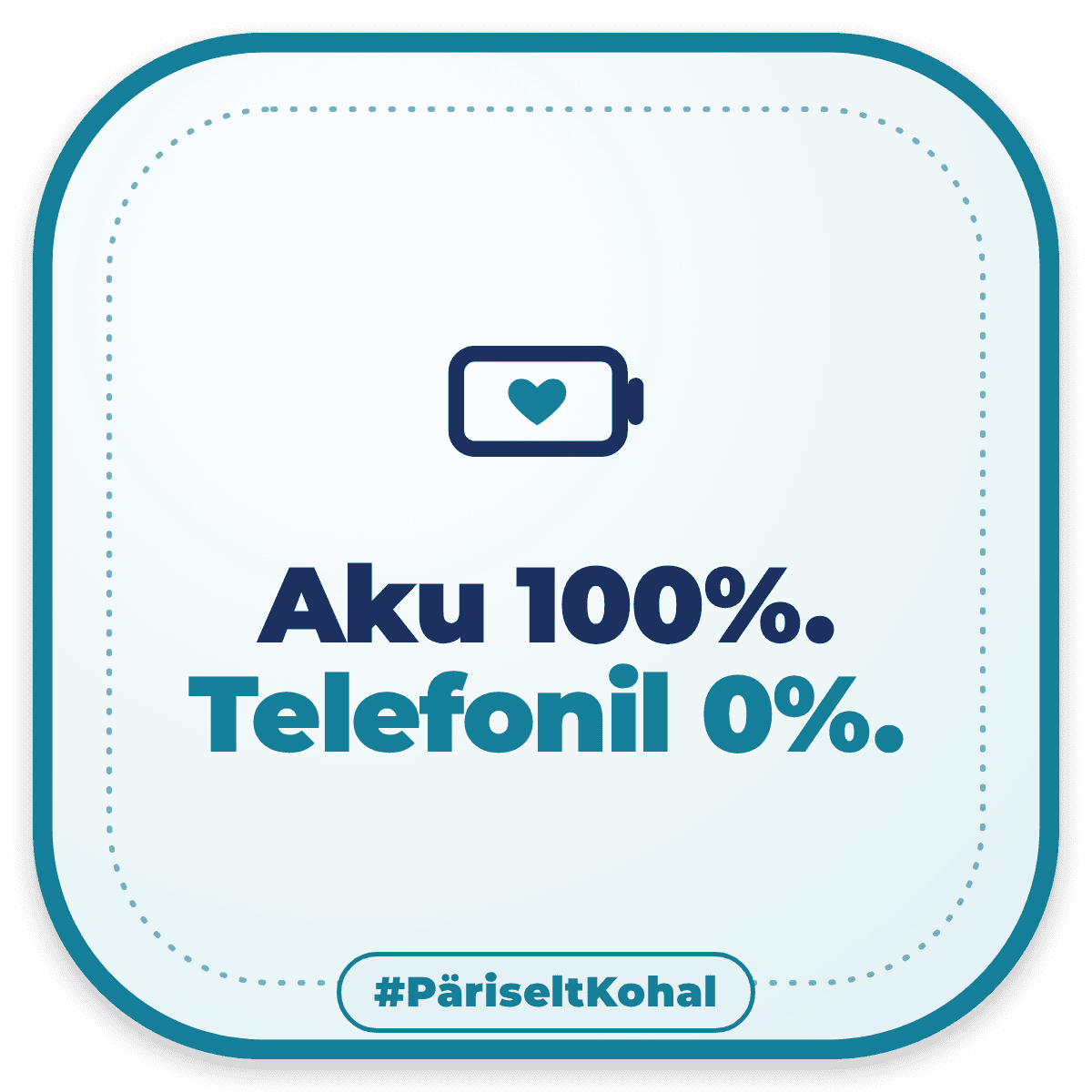 Aku 100%. Telefonil 0%.