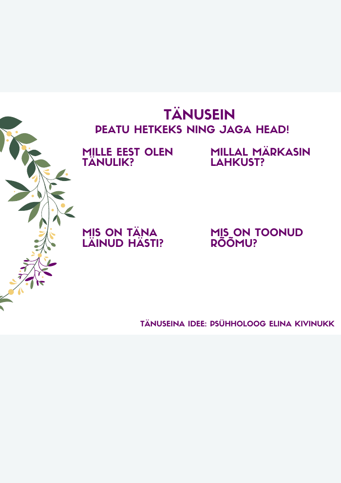 Tänusein: Mis teeb tänulikuks? — eelvaade