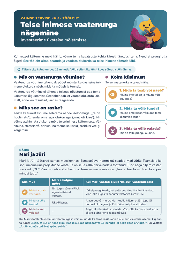 Teise inimese vaatenurga nägemine — eelvaade